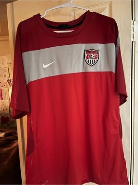 Nike Red Dri-FIT Athletic Jersey with White Swoosh